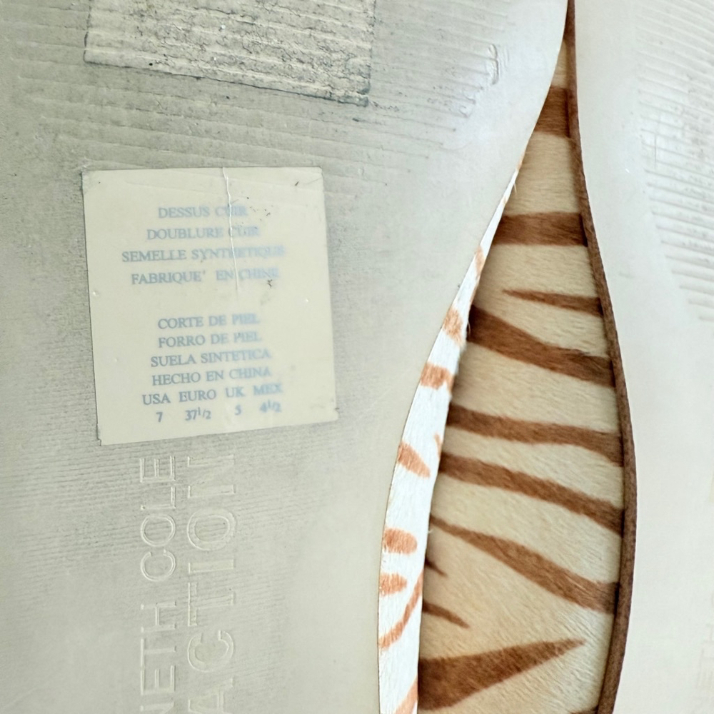 Kenneth Cole Reaction Women's Beige/Brown Zebra Print Ballet Flats Size 7 - Picture 7 of 8